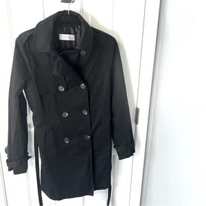 T Tahari black double breasted belted trench coat Size - Medium